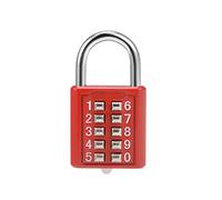sourcing map 10-Digit Combination Padlock Push Button Locker Cabinet Lock Red