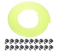 sourcing map 10 Feet Fuel Line Hose, 3/16 Inch (5mm) ID Silicone Fuel Line with 20pcs Hose Clamps, Petrol Gas Tube for Motorcycle, Dirt Pit Bike, ATV, Snowmobile, Yellow