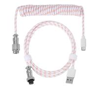 sourcing map 10 ft Coiled Keyboard Cable, Type-C to USB Aviation Cable with Durable Braided for Gaming Keyboard and Cellphone Floral