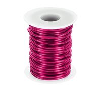 sourcing map 10 Gauge Aluminum Craft Wire 2.5mm 33ft Flexible Bendable Anodized Metal Jewelry Sculpting Wire for Jewelry Making Modelling Craft DIY, Rose Red