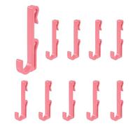 sourcing map 10 Grid Wall Hooks, 2.8 Inch Grid Wall Panel Plastic Utility Hook, Shelf Hooks for Garage Store Warehouse Shop Home Hanging, Dark Pink