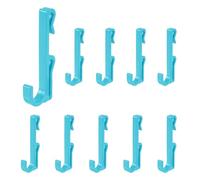 sourcing map 10 Grid Wall Hooks, 2.8 Inch Grid Wall Panel Plastic Utility Hook, Shelf Hooks for Garage Store Warehouse Shop Home Hanging, Blue