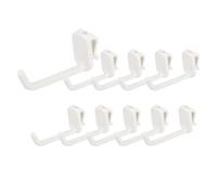 sourcing map 10 Grid Wall Hooks, 3 Inch Grid Wall Panel Plastic Utility Hook, Shelf Hooks for Garage Store Warehouse Shop Home Hanging, White