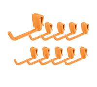 sourcing map 10 Grid Wall Hooks, 3 Inch Grid Wall Panel Plastic Utility Hook, Shelf Hooks for Garage Store Warehouse Shop Home Hanging, Orange
