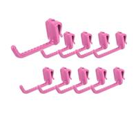 sourcing map 10 Grid Wall Hooks, 3 Inch Grid Wall Panel Plastic Utility Hook, Shelf Hooks for Garage Store Warehouse Shop Home Hanging, Rose Red