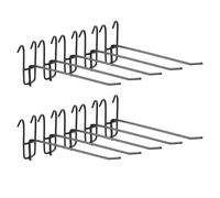 sourcing map 10 Grid Wall Hooks, 8 Inch Grid Wall Panel Display Hooks for Retail Stores, Home Office, Garage Storage, Black