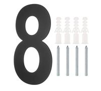 sourcing map 10 Inch Floating House Number, Stainless Steel Metal Modern House Number for Outside Address Sign for House with Nail Kit for Mailbox Yard Home Front Door (Number 8, Matte Black)