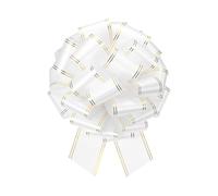 sourcing map 10 Inch Giant Large Pull Bow Big Metallic Car Bows Ribbon with Gold Edge for Wedding Presents Gift Wrapping Christmas, White