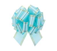 sourcing map 10 Inch Giant Large Pull Bow Big Metallic Car Bows Ribbon with Gold Edge for Wedding Presents Gift Wrapping Christmas, Light Blue