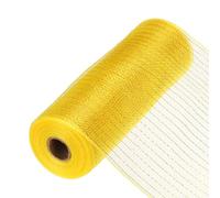 sourcing map 10 Inch Glitter Poly Burlap Mesh for Wreath, Decorative Mesh Fabric Ribbon 10 Yard for Fall Easter Christmas Flower Bow, Yellow & Light Gold