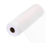 sourcing map 10 Inch Glitter Poly Burlap Mesh for Wreath, Decorative Mesh Fabric Ribbon 10 Yard for Fall Easter Christmas Flower Bow, White & Pink