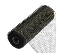 sourcing map 10 Inch Glitter Poly Burlap Mesh for Wreath, Decorative Mesh Fabric Ribbon 10 Yard for Fall Easter Christmas Flower Bow, Black & Gold