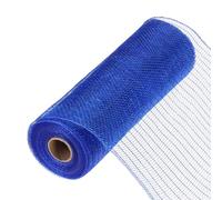 sourcing map 10 Inch Glitter Poly Burlap Mesh for Wreath, Decorative Mesh Fabric Ribbon 10 Yard for Fall Easter Christmas Flower Bow, Dark Blue