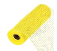 sourcing map 10 Inch Glitter Poly Burlap Mesh for Wreath, Decorative Mesh Fabric Ribbon 10 Yard for Fall Easter Christmas Flower Bow, Yellow