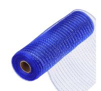 sourcing map 10 Inch Glitter Poly Burlap Mesh for Wreath, Decorative Mesh Fabric Ribbon 10 Yard for Fall Easter Christmas Flower Bow, Blue & Silver