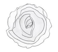 sourcing map 10 Inch Large Satin Fabric Flower Brooch for Women Organza Elegant Floral Flower Brooches for Wedding Dance Party Clothes Dress Hat Accessories, White with Black Trim