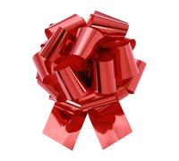 sourcing map 10 Inch Metallic Large Big Pull Bow Gift Wrapping Bows Ribbon for Wedding Car Baskets Presents Christmas Bow, Red