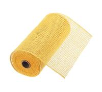 sourcing map 10 Inch Poly Burlap Mesh for Wreath, Decorative Mesh Fabric Ribbon 10 Yard for Fall Easter Christmas Flower Bow, Gold Yellow