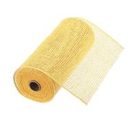 sourcing map 10 Inch Poly Burlap Mesh for Wreath, Decorative Mesh Fabric Ribbon 10 Yard for Fall Easter Christmas Flower Bow, Bright Yellow