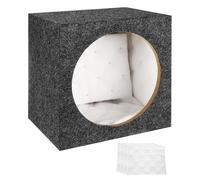 sourcing map 10 Inch Ported Wooden Speaker Enclosure, Gray Single Vented Subwoofer Box Car Audio Truck Speaker Box for DIY Homes Vehicle Audio Custom Sound Supplies