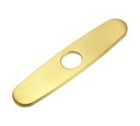 sourcing map 10 Inch Sink Faucet Hole Cover, Stainless Steel Oval Deck Plate Faucet Escutcheon Kitchen Sink Plate for 1 or 3 Holes Kitchen Bathroom Sink, Gold