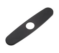 sourcing map 10 Inch Sink Faucet Hole Cover, Stainless Steel Oval Deck Plate Faucet Escutcheon Kitchen Sink Plate for 1 or 3 Holes Kitchen Bathroom Sink, Black