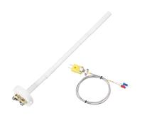 sourcing map 10" K Type Ceramic Kiln Furnace Thermocouple Sensor Probe for Muffle Furnace Oven, with 3.3ft SV Fork Thermocouple Wire, High Temperature 1100°C 1.5x250mm