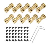 sourcing map 10 Pack 2mm to 5mm Brass Shaft Coupling Joint Connector with Screws and Hex Wrench Flexible Motor Shaft Coupler for Car Wheels Tires Shaft Motor