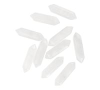 sourcing map 10 Pack Clear White Quartz Crystals, Polished Crystals Bulk Hexagonal Shaped Meditation Gemstone for Jewelry Making Energy Balance Accessories Gifts