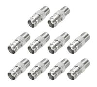 sourcing map 10 Pack Coaxial Cable Connector, F Female to BNC Female Adapter Extender 75 Ohm Nickel Plated F Type Coax Extension Coupler Convertor 27x10.5mm for CCTV Camera, Gaming Console