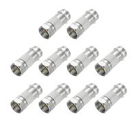 sourcing map 10 Pack Coaxial Cable Connector, F Male to BNC Female Adapter Extender 75 Ohm Nickel Plated F Type Coax Extension Coupler Convertor 26x10.5mm for CCTV Camera, Gaming Console