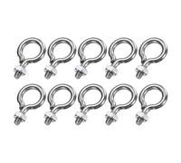 sourcing map 10 Pack Eye Bolts, M3 x 6mm 304 Stainless Steel Threaded EyeBolt Silver Eye Hooks with Nut for Hanging or Securing Cables