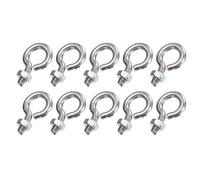 sourcing map 10 Pack Eye Bolts, M4 x 10mm 304 Stainless Steel Threaded EyeBolt Silver Eye Hooks with Nut for Hanging or Securing Cables