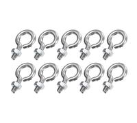 sourcing map 10 Pack Eye Bolts, M4 x 12mm 304 Stainless Steel Threaded EyeBolt Silver Eye Hooks with Nut for Hanging or Securing Cables