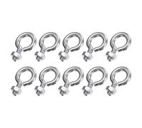 sourcing map 10 Pack Eye Bolts, M4 x 8mm 304 Stainless Steel Threaded EyeBolt Silver Eye Hooks with Nut for Hanging or Securing Cables