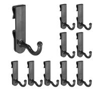 sourcing map 10 Pack Grid Wall Hooks, 2.8 Inch Grid Wall Panel Plastic Utility Hook, Shelf Hook for Garage Store Warehouse Shop Home Hanging, Black