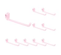 sourcing map 10 Pack Grid Wall Hooks, 4.8 Inch Grid Wall Panel Plastic Utility Hook, Shelf Hooks for Garage Store Warehouse Shop Home Hanging, Light Pink