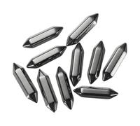 sourcing map 10 Pack Light Black Obsidian Quartz Crystals, Polished Crystals Bulk Hexagonal Shaped Meditation Gemstone for Jewelry Making Energy Balance Accessories Gifts