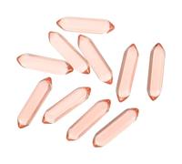 sourcing map 10 Pack Light Red Quartz Crystals, Polished Crystals Bulk Hexagonal Shaped Meditation Gemstone for Jewelry Making Energy Balance Accessories Gifts