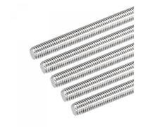 sourcing map 10 Pack M10 x 130mm Fully Threaded Rod 304 Stainless Steel Right Hand Threads Rod Bar Studs Clamps and U-Bolts