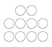 sourcing map 10 Pack Metal Curtain 3 Inch Rings Snap Joint Circular with Eyelets Drape Ring Loops for Bathroom Curtain Rods, Silver Tone