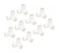 sourcing map 10 Pack PVC Pipe Fittings - Water Tubing Joint Connectors Adapters, 3 Way Union Elbow Coupling Socket, Apply to Outdoor/Garden (25mm ID)