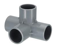 sourcing map 10 Pack PVC Pipe Fittings - Water Tubing Joint Connectors Adapters, 4 Way Union Coupling Socket, Apply to Outdoor/Garden (Gray, 25mm ID)