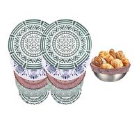 sourcing map 10 Pack Reusable Bowl Covers, Food Storage Bowl Covers in 5 Sizes Stretch Cloth Fabric Bread Sourdough Lids for Proofing Food Fruits Leftover, Blue White Porcelain Color