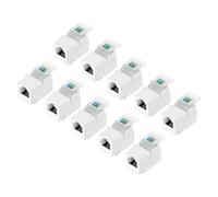 sourcing map 10 Pack RJ11 Cat 3 Telephone Jack, Cat3 Coupler Phone No Punch Down Tool-Free Module Connector Adapter, White, 17mm