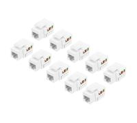 sourcing map 10 Pack RJ45 Cat 6 Ethernet Jack, Cat6 Coupler Connector Adapter Network Insert for Cat6 Cable, White