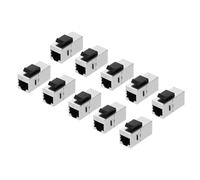 sourcing map 10 Pack RJ45 Cat 7 Ethernet Coupler, Cat7 Shielded Coupler Jacks Female to Female Ethernet Adapter, Silver