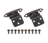 sourcing map 10 Pack Self Closing Cabinet Hinges, 3/8" Overlay Cabinet Door Hinges Inset Kitchen for Flush Mount Kitchen Door, Red Bronze