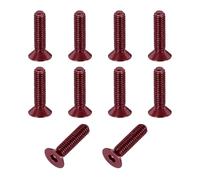 sourcing map 10 Pack Socket Head Screws, M3x12mm Aluminum Alloy Countersunk Head Hex Socket Screws Hardware Hexagon Flat Head Bolts for Model Accessories, Red