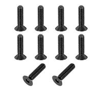 sourcing map 10 Pack Socket Head Screws, M3x12mm Aluminum Alloy Countersunk Head Hex Socket Screws Hardware Hexagon Flat Head Bolts for Model Accessories, Black
